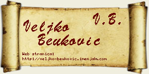 Veljko Beuković vizit kartica